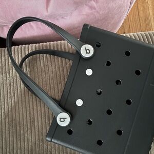 Black Tote Bag with Cutout Design